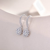 0.5ct Geometric Star Moissanite Drop Earrings – 925 Sterling Silver, Platinum-Plated - Diamond-Lab