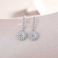 0.5ct Geometric Star Moissanite Drop Earrings – 925 Sterling Silver, Platinum-Plated - Diamond-Lab