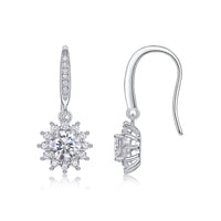 0.5ct Geometric Star Moissanite Drop Earrings – 925 Sterling Silver, Platinum-Plated - Diamond-Lab