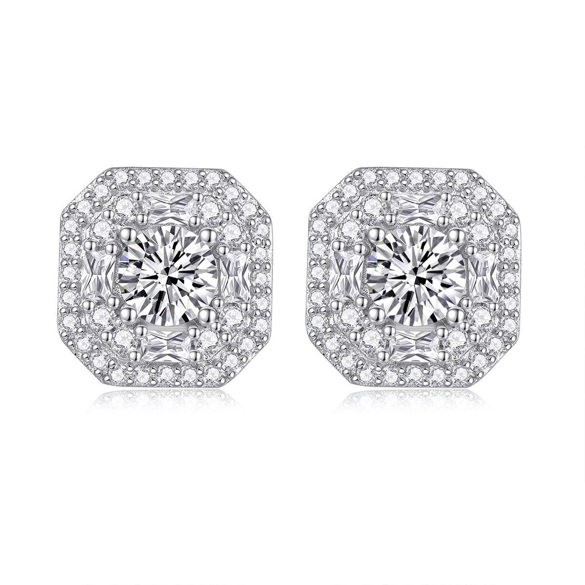 0.5ct Moissanite Stud Earrings – 925 Sterling Silver - Diamond-Lab