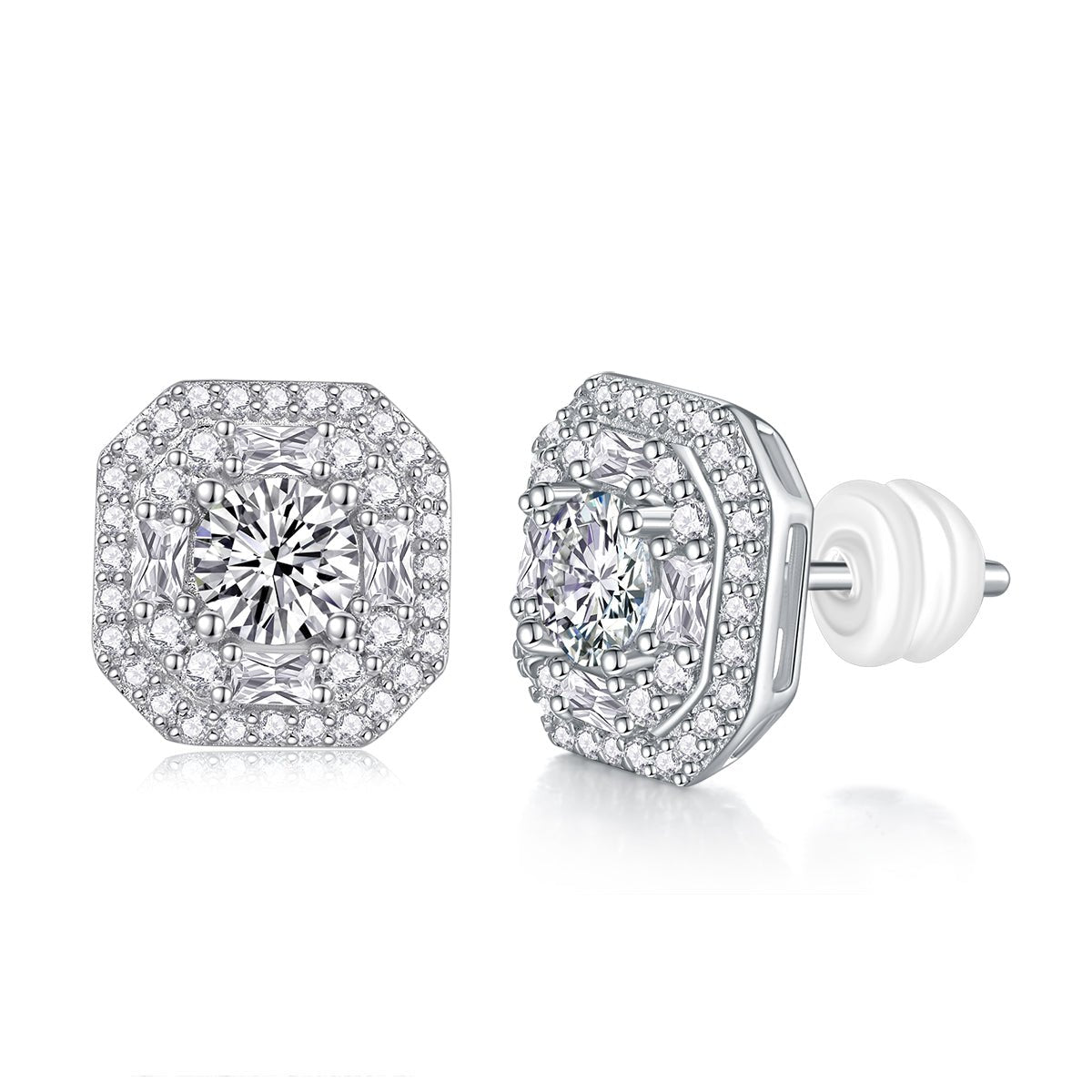 0.5ct Moissanite Stud Earrings – 925 Sterling Silver - Diamond-Lab
