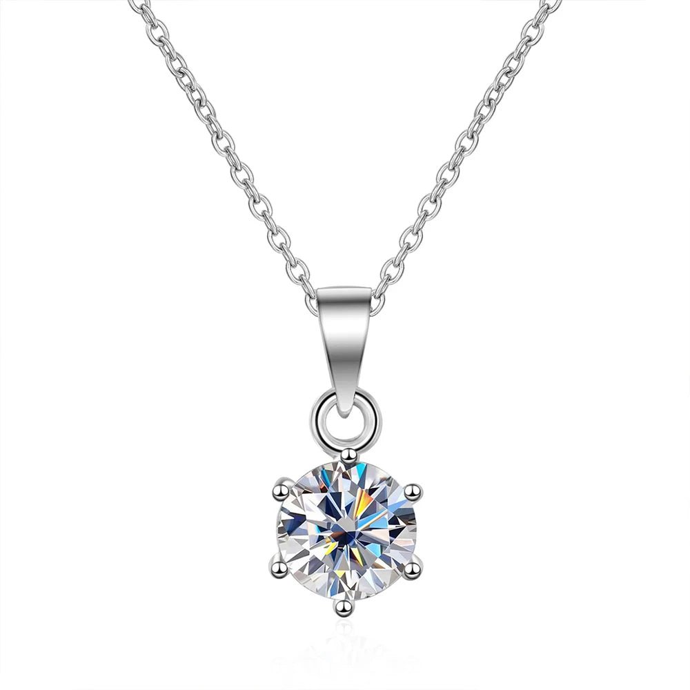 0.5ct–2ct Square Moissanite Pendant Necklace – D Color VVS1, Pear Cut, 925 Sterling Silver, Link Chain, GRA Certified Fine Jewelry for Women - Diamond - Lab