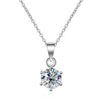 0.5ct–2ct Square Moissanite Pendant Necklace – D Color VVS1, Pear Cut, 925 Sterling Silver, Link Chain, GRA Certified Fine Jewelry for Women - Diamond - Lab