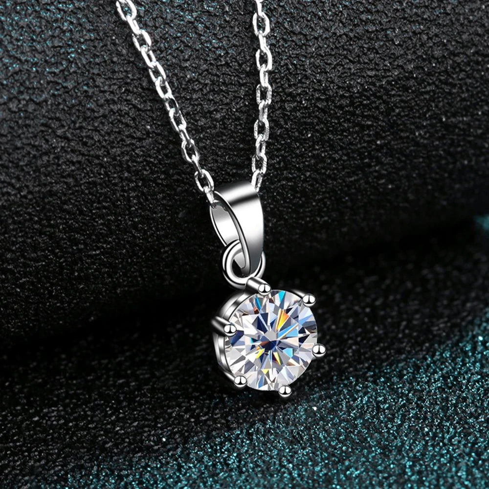 0.5ct–2ct Square Moissanite Pendant Necklace – D Color VVS1, Pear Cut, 925 Sterling Silver, Link Chain, GRA Certified Fine Jewelry for Women - Diamond - Lab