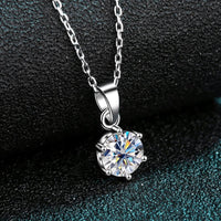 0.5ct–2ct Square Moissanite Pendant Necklace – D Color VVS1, Pear Cut, 925 Sterling Silver, Link Chain, GRA Certified Fine Jewelry for Women - Diamond - Lab