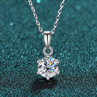 0.5ct–2ct Square Moissanite Pendant Necklace – D Color VVS1, Pear Cut, 925 Sterling Silver, Link Chain, GRA Certified Fine Jewelry for Women - Diamond - Lab