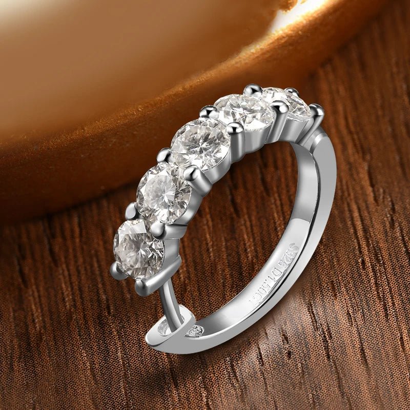 10 Stone D VVS1 Moissanite White Gold Stud Earrings – 925 Sterling Silver, GRA Certified - Diamond - Lab