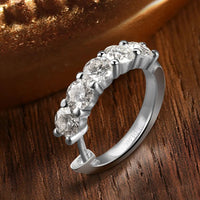 10 Stone D VVS1 Moissanite White Gold Stud Earrings – 925 Sterling Silver, GRA Certified - Diamond - Lab