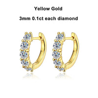 10 Stone D VVS1 Moissanite White Gold Stud Earrings – 925 Sterling Silver, GRA Certified - Diamond - Lab