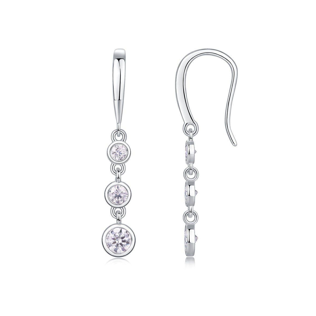1Classic Multi-diamond Set Moissanite Silver Earrings Luxury Fashion Diamond Earrings Stud Earrings Prohibit TK Sales - Diamond-Lab