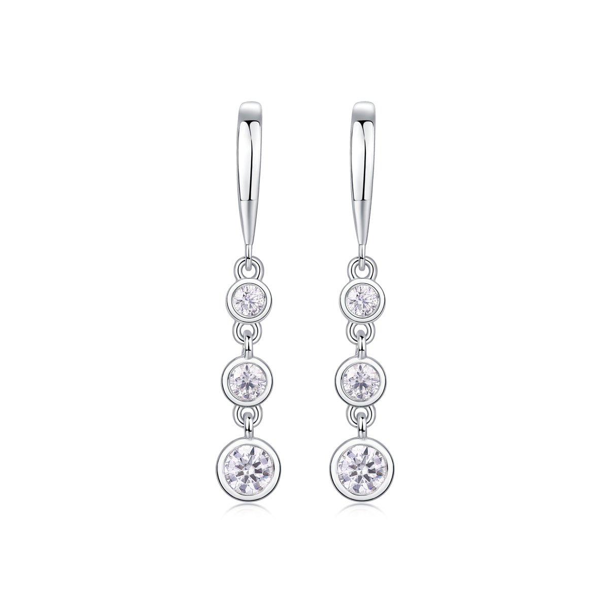 1Classic Multi-diamond Set Moissanite Silver Earrings Luxury Fashion Diamond Earrings Stud Earrings Prohibit TK Sales - Diamond-Lab