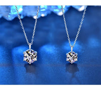  1ct - 2ct Ball Moissanite Pendant Necklace 925 Sterling Silver D Color VVS1 O - Chain Women Birthday Gift GRA Certificate - Diamond - Lab