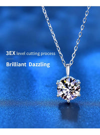  1ct - 2ct Ball Moissanite Pendant Necklace 925 Sterling Silver D Color VVS1 O - Chain Women Birthday Gift GRA Certificate - Diamond - Lab