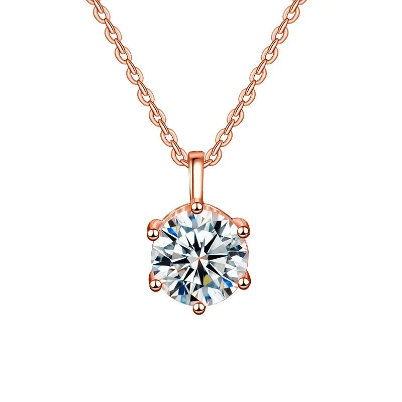  1ct - 2ct Ball Moissanite Pendant Necklace 925 Sterling Silver D Color VVS1 O - Chain Women Birthday Gift GRA Certificate - Diamond - Lab