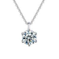  1ct - 2ct Ball Moissanite Pendant Necklace 925 Sterling Silver D Color VVS1 O - Chain Women Birthday Gift GRA Certificate - Diamond - Lab