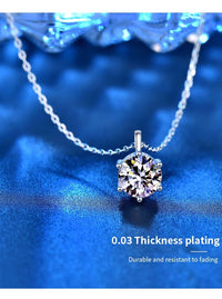  1ct - 2ct Ball Moissanite Pendant Necklace 925 Sterling Silver D Color VVS1 O - Chain Women Birthday Gift GRA Certificate - Diamond - Lab