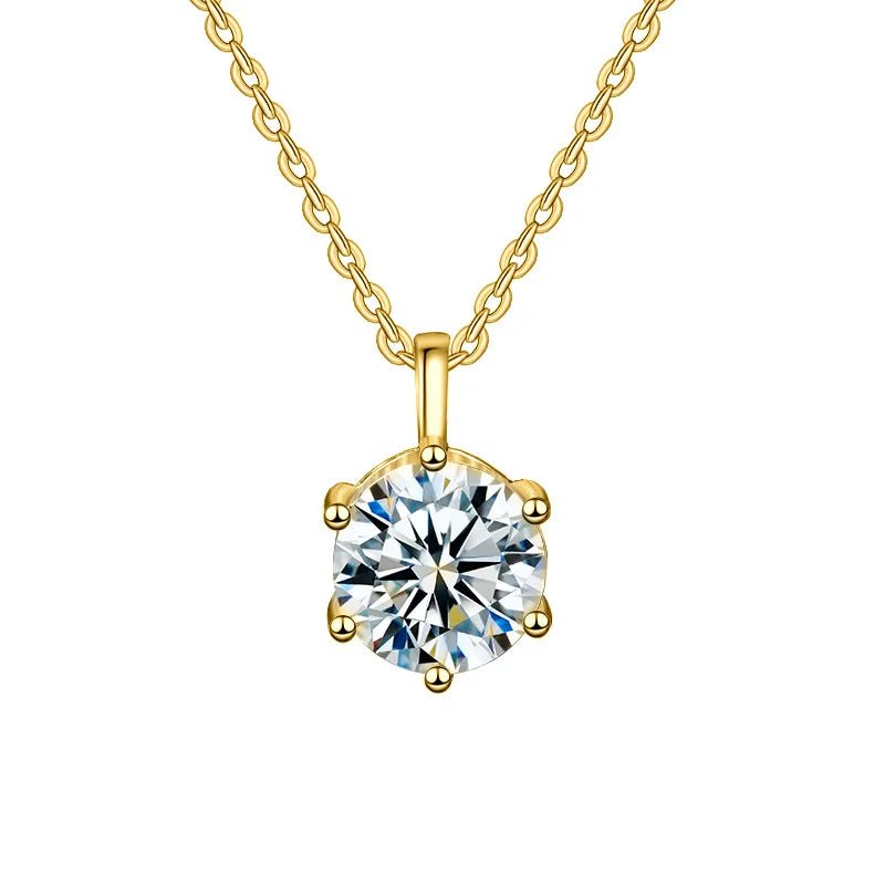  1ct - 2ct Ball Moissanite Pendant Necklace 925 Sterling Silver D Color VVS1 O - Chain Women Birthday Gift GRA Certificate - Diamond - Lab
