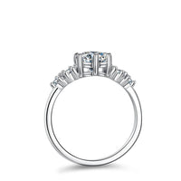 1CT D Color Moissanite Rings for Women Sparkling Diamond Engagement Wedding jewelry with GRA 925 Sliver Plated 18k Ring - Diamond-Lab