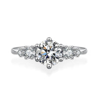 1CT D Color Moissanite Rings for Women Sparkling Diamond Engagement Wedding jewelry with GRA 925 Sliver Plated 18k Ring - Diamond-Lab