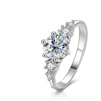 1CT D Color Moissanite Rings for Women Sparkling Diamond Engagement Wedding jewelry with GRA 925 Sliver Plated 18k Ring - Diamond-Lab