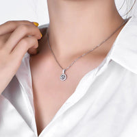 1CT D VVS1 Moissanite Pendant Necklace 925 Sterling Silver Real O - Chain Rhodium Plated GRA Certified Women - Diamond - Lab