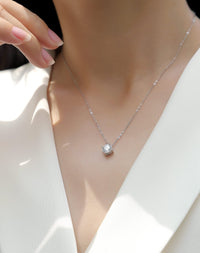 1ct Moissanite Solitaire Pendant Necklace – 925 Sterling Silver - Diamond-Lab