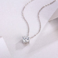 1ct Moissanite Solitaire Pendant Necklace – 925 Sterling Silver - Diamond-Lab