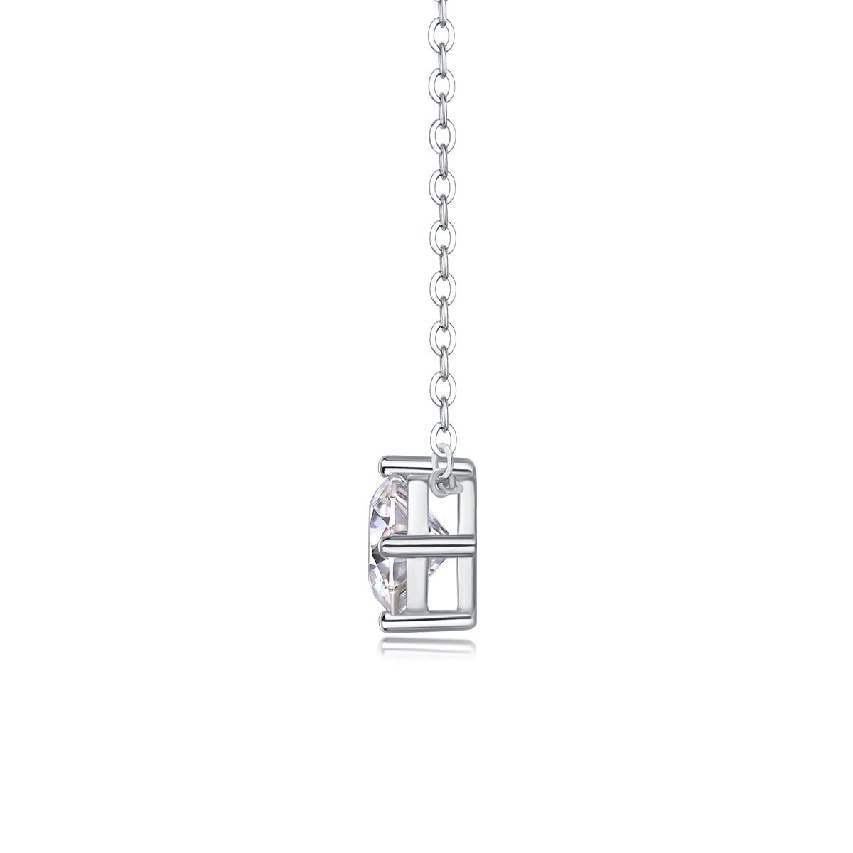1ct Moissanite Solitaire Pendant Necklace – 925 Sterling Silver - Diamond-Lab