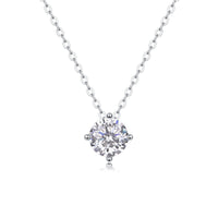 1ct Moissanite Solitaire Pendant Necklace – 925 Sterling Silver - Diamond-Lab
