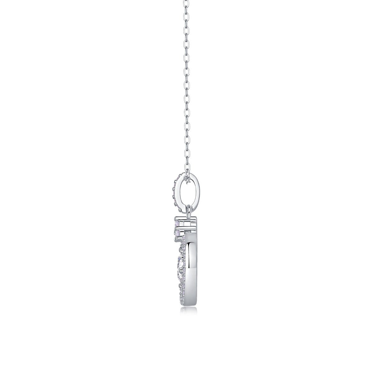 1ct Moissanite Solitaire Pendant Necklace – Platinum-Plated S925 Sterling Silver - Diamond-Lab