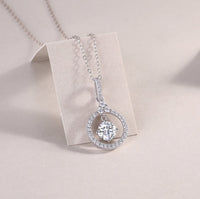 1ct Moissanite Solitaire Pendant Necklace – Platinum-Plated S925 Sterling Silver - Diamond-Lab
