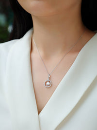 1ct Moissanite Solitaire Pendant Necklace – Platinum-Plated S925 Sterling Silver - Diamond-Lab