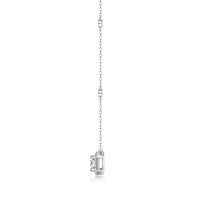 1ct Moissanite Solitaire Pendant Necklace – Platinum-Plated S925 Sterling Silver - Diamond-Lab