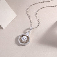 1ct Moissanite Solitaire Pendant Necklace – Platinum-Plated S925 Sterling Silver - Diamond-Lab