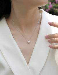 1ct Moissanite Solitaire Pendant Necklace – S925 Sterling Silver - Diamond-Lab
