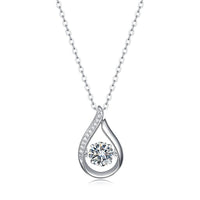 1ct Moissanite Solitaire Pendant Necklace – S925 Sterling Silver - Diamond-Lab