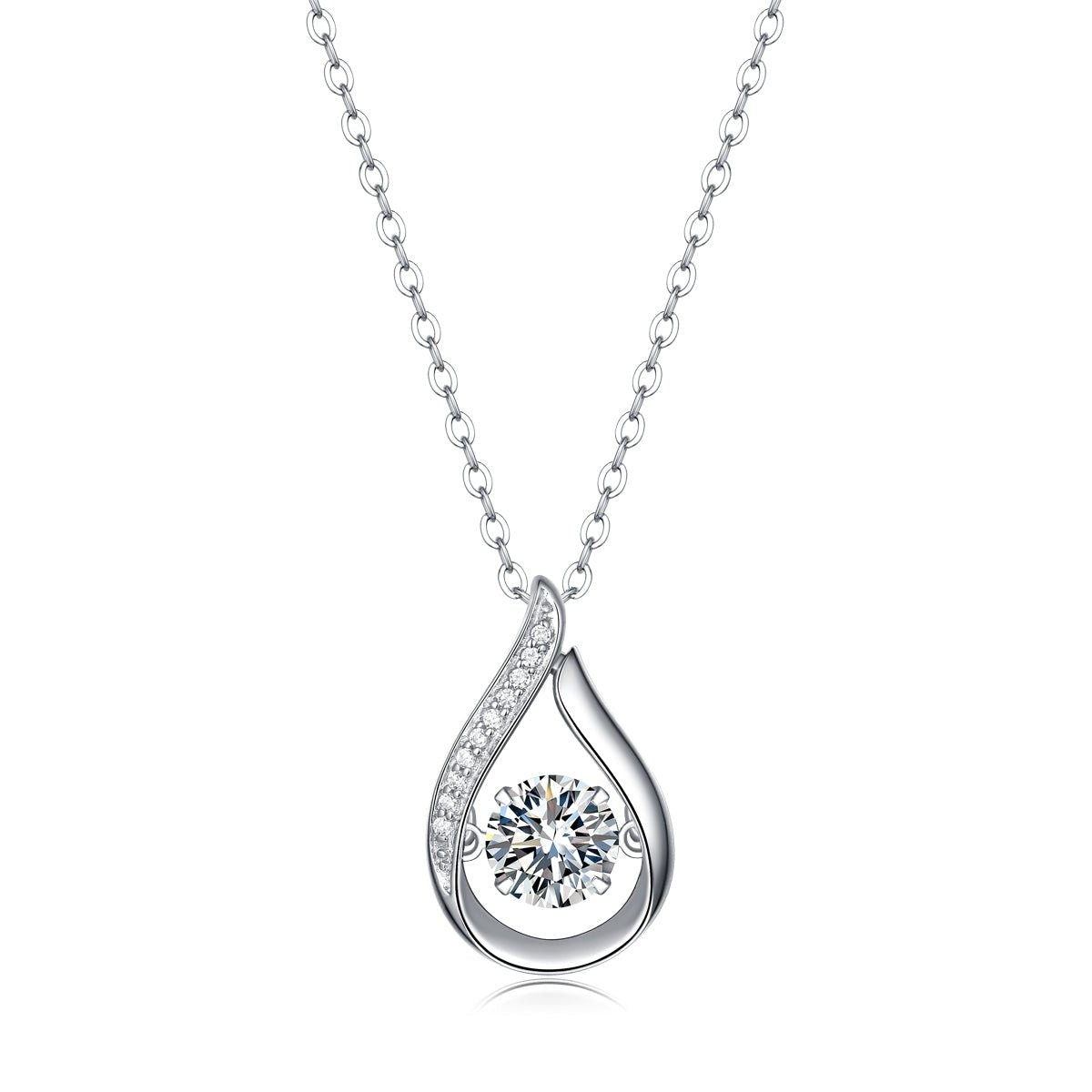 1ct Moissanite Solitaire Pendant Necklace – S925 Sterling Silver - Diamond-Lab