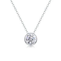 1ct Moissanite Solitaire Pendant Necklace – S925 Sterling Silver - Diamond-Lab