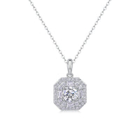 1ct Moissanite Solitaire Pendant Necklace – S925 Sterling Silver - Diamond-Lab