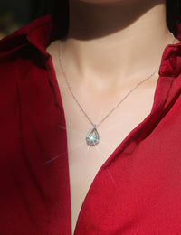 1ct Moissanite Solitaire Pendant Necklace – S925 Sterling Silver - Diamond-Lab