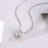 1ct Moissanite Solitaire Pendant Necklace – S925 Sterling Silver - Diamond-Lab