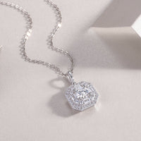 1ct Moissanite Solitaire Pendant Necklace – S925 Sterling Silver - Diamond-Lab