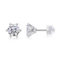 1ct Moissanite Stud Earrings – 925 Sterling Silver - Diamond-Lab