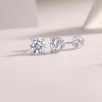1ct Moissanite Stud Earrings – 925 Sterling Silver - Diamond-Lab
