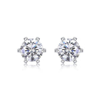 1ct Moissanite Stud Earrings – 925 Sterling Silver - Diamond-Lab