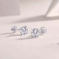 1ct Moissanite Stud Earrings – 925 Sterling Silver - Diamond-Lab