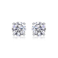 1ct Moissanite Stud Earrings – 925 Sterling Silver - Diamond-Lab