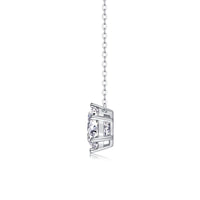 1ct/2ct/3ct Moissanite Solitaire Pendant Necklace – Platinum-Plated S925 Sterling Silver - Diamond-Lab