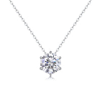 1ct/2ct/3ct Moissanite Solitaire Pendant Necklace – Platinum-Plated S925 Sterling Silver - Diamond-Lab