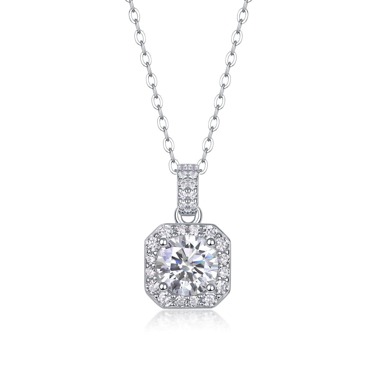 1Dawn Light - A Fashionable And Luxurious Diamond Jewelry Pendant Set With 1-carat Moissanite S925 Sterling Silver And Platinum Plating Prohibit Tk Sales - Diamond-Lab